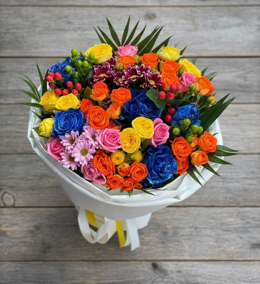 Букет цветов из: Розы и Хризантемы в Шабурново