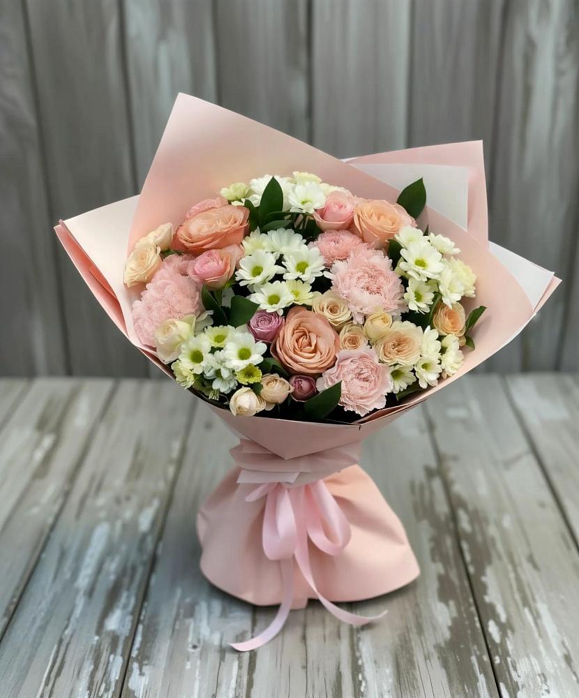 Букет цветов из: Гвоздики, Розы и Хризантемы в Шабурново