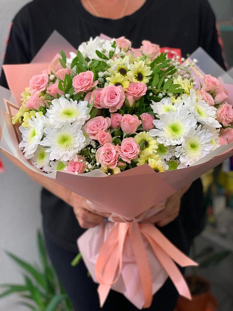 Букет цветов из: Розы и Хризантемы в Шабурново