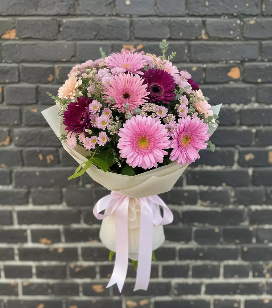 Букет цветов из: Герберы и Хризантемы в Шабурново