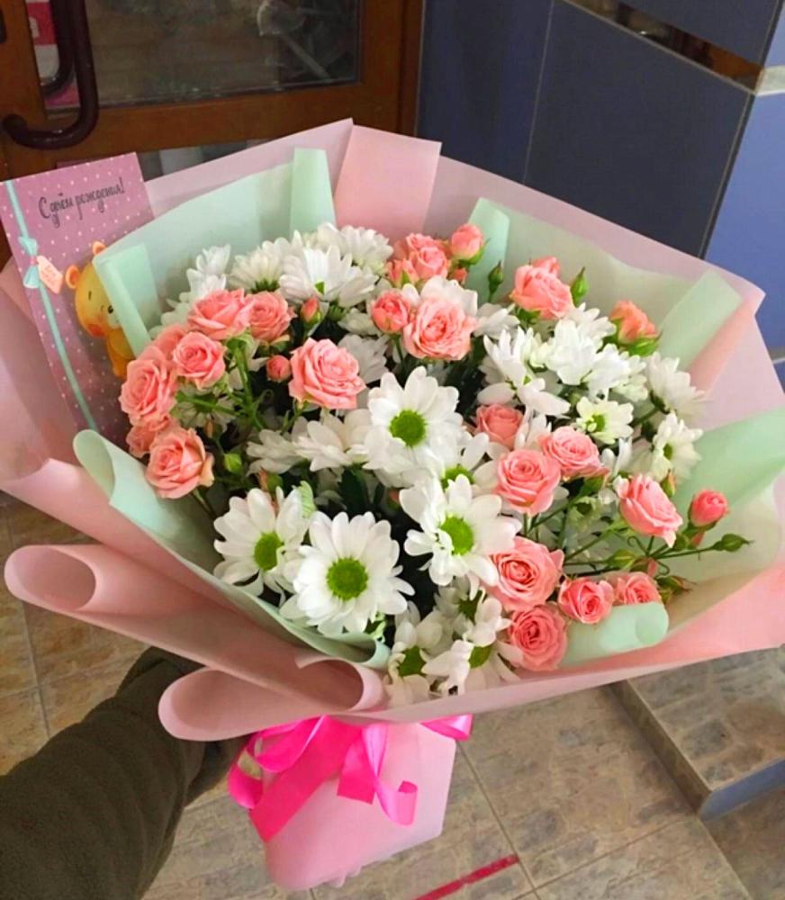 Букет цветов из: Розы и Хризантемы в Шабурново