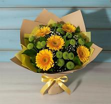 Букет цветов из:  Герберы и Хризантемы в Шабурново