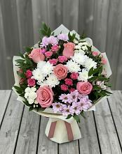 Букет цветов из:  Альстромерии, Гвоздики, Розы и Хризантемы #REPLACE_PRED# Шабурново