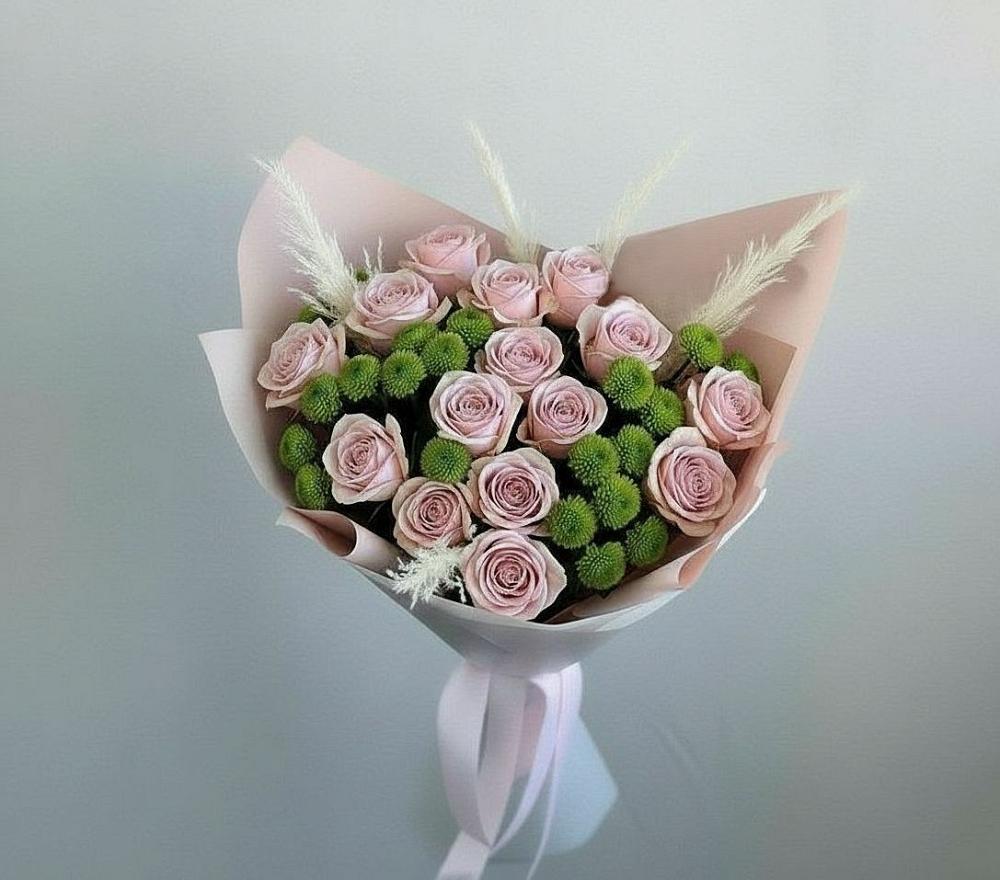 Букет цветов из: Розы и Хризантемы в Шабурново