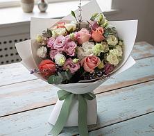 Букет цветов из:  Розы, Лизиантусы и Гвоздики #REPLACE_PRED# Шабурново