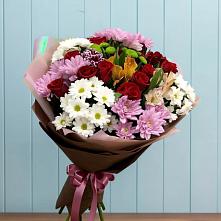 Букет цветов из:  Розы, Хризантемы и Альстромерии в Шабурново