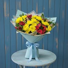 Букет цветов из:  Альстромерии и Хризантемы в Шабурново
