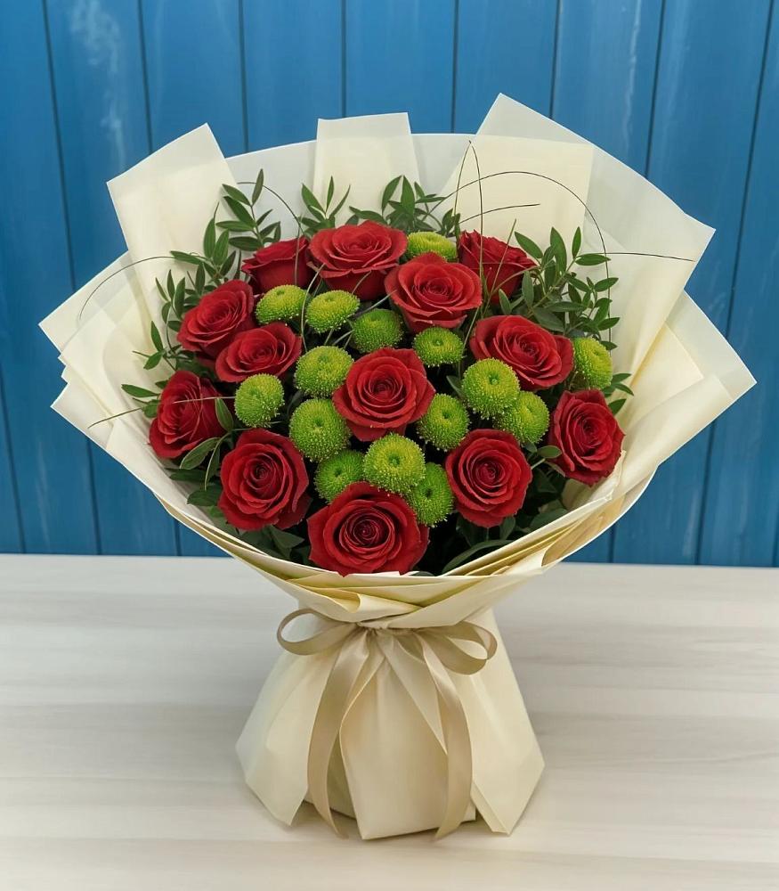 Букет цветов из: Розы и Хризантемы в Шабурново