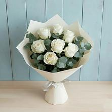 Букет Белые розы в Эвкалипте #REPLACE_PRED# Шабурново
